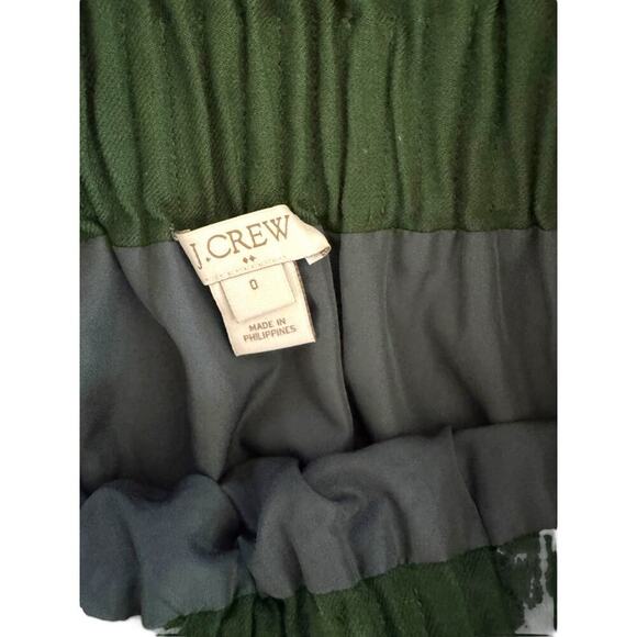 J.Crew Green Wool Blend Mini Skirt Size 0 Pull-On Lined Elastic Waist - Picture 3 of 7